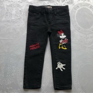 Levi’s Toddlers Black Jeans Denim Pants Girls Size 2T Disney Mickey Mouse Casual